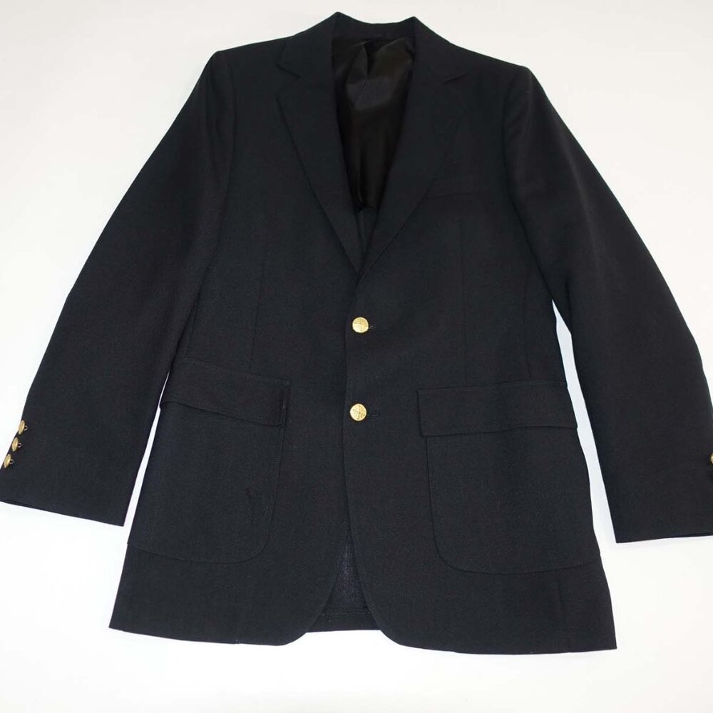 Oakmont Men's Blazer Size 37 Long Black 2 Button Coat Jacket Polyester 37L
